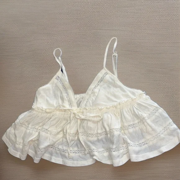 Urban Outfitters Nia Babydoll Cami Ivory• Boho, Size Small •EUC - Picture 3 of 10